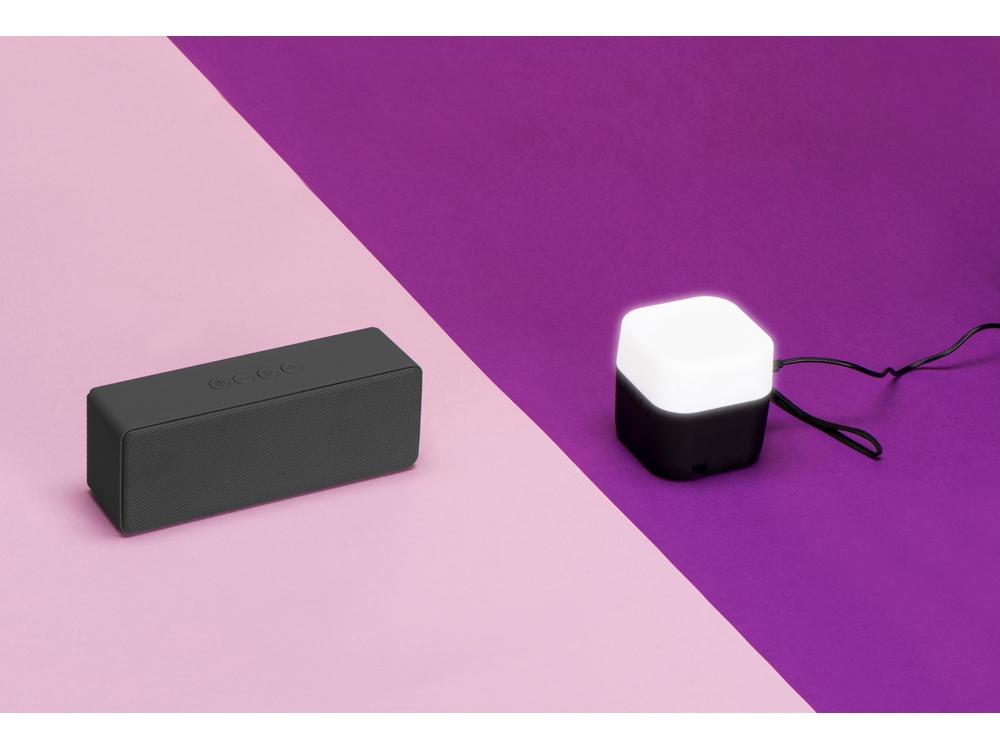 картинка Портативная колонка с подсветкой Deco, soft touch, черный от интернет-магазина сувениров и бизнес-подарков Gifts-Moskva.RU г. Москва