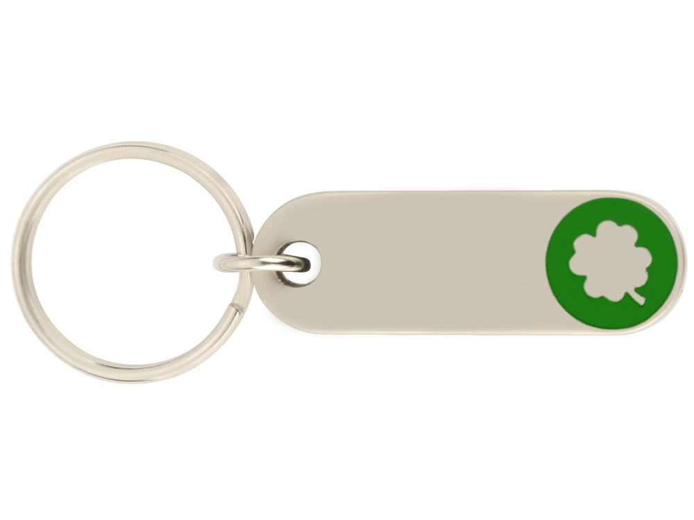 картинка Брелок Clover, серебристый/зеленый от интернет-магазина сувениров и бизнес-подарков Gifts-Moskva.RU г. Москва