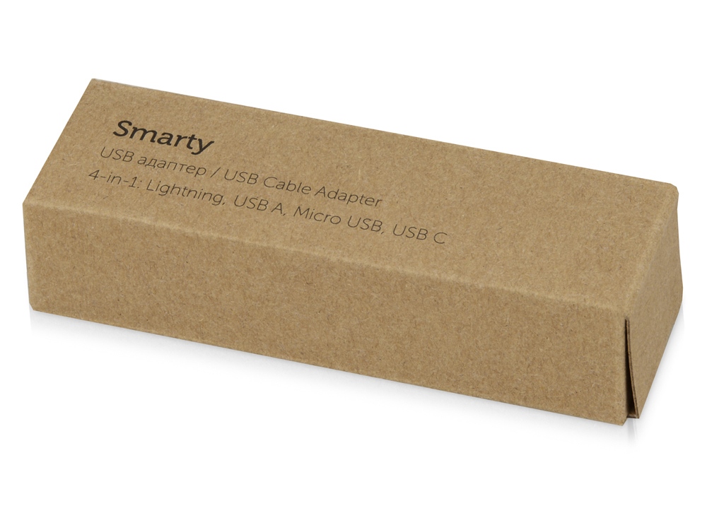 картинка Универсальный переходник Smarty (Micro USB / Lightning / Type C), белый от интернет-магазина сувениров и бизнес-подарков Gifts-Moskva.RU г. Москва
