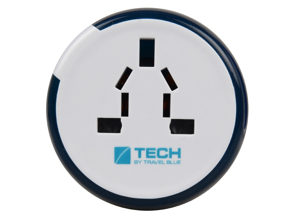 картинка Адаптер с 2-умя USB-портами для зарядки Travel Blue Twist & Slide Adaptor голубой/белый от интернет-магазина сувениров и бизнес-подарков Gifts-Moskva.RU г. Москва
