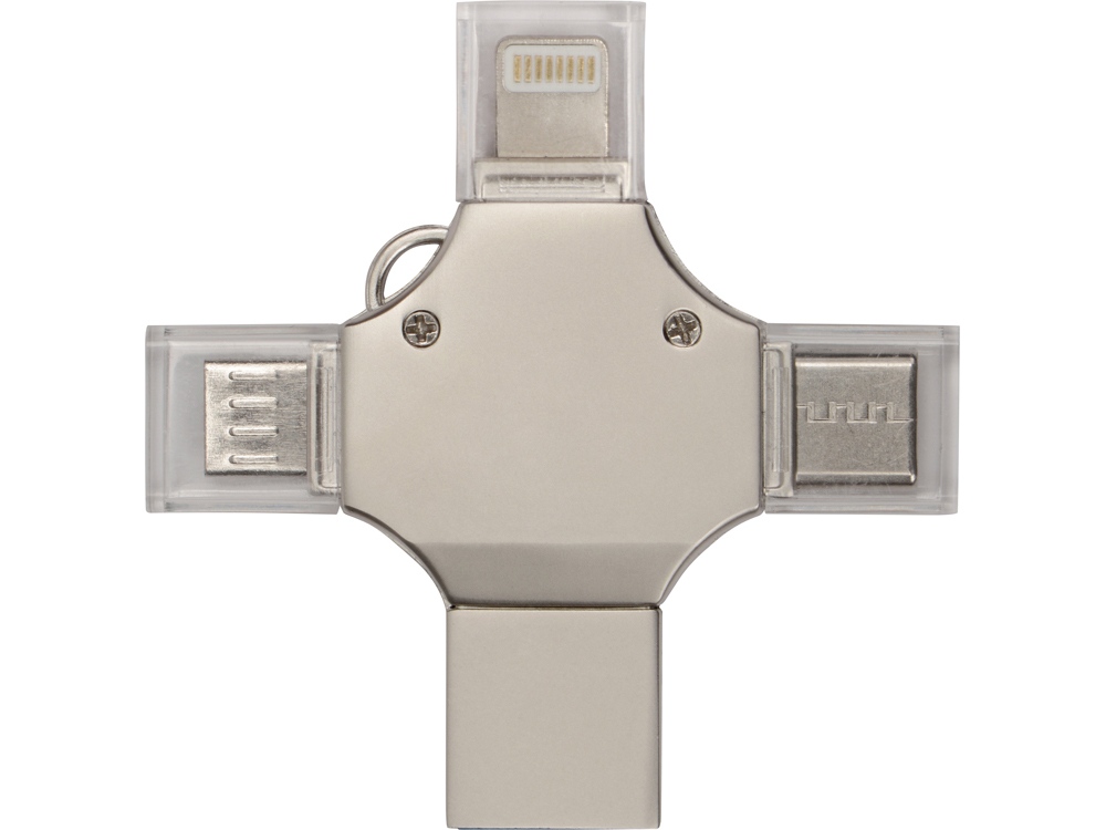 картинка USB-флешка 3.0 на 32 Гб 4-в-1 Ultra, серебристый от интернет-магазина сувениров и бизнес-подарков Gifts-Moskva.RU г. Москва