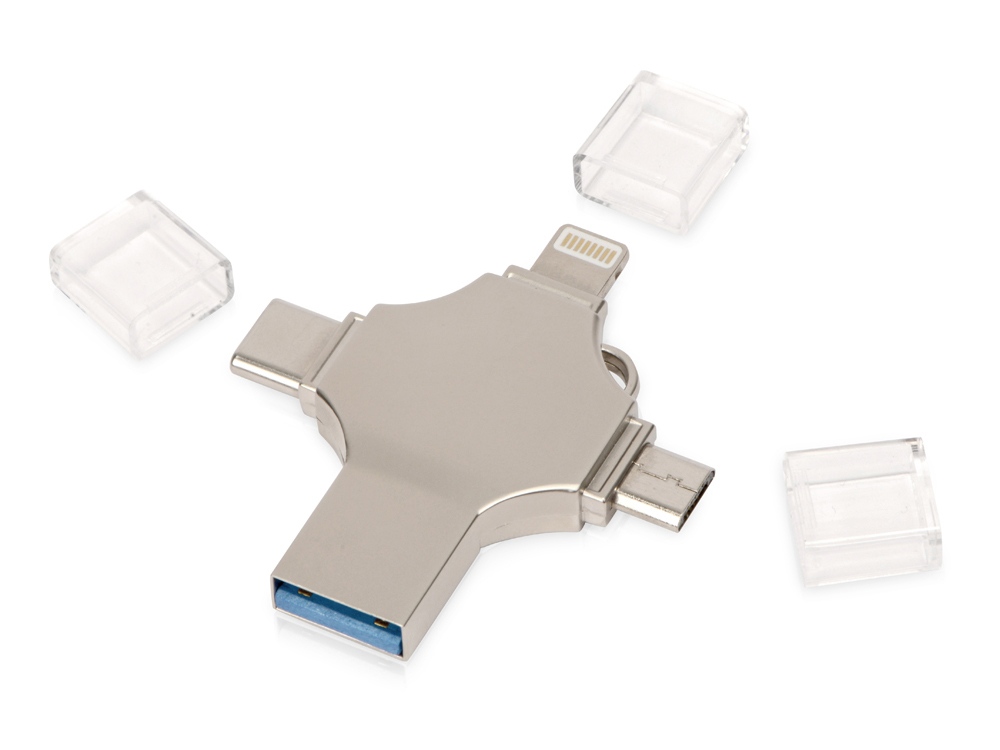 картинка USB-флешка 3.0 на 32 Гб 4-в-1 Ultra, серебристый от интернет-магазина сувениров и бизнес-подарков Gifts-Moskva.RU г. Москва