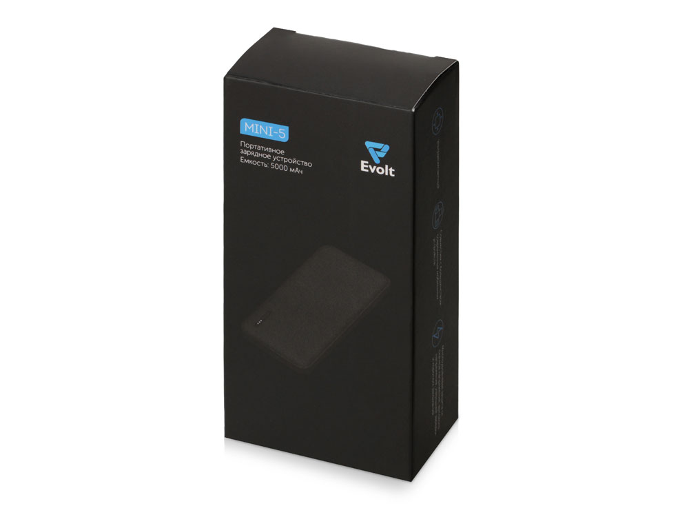 картинка Внешний аккумулятор Evolt Mini-5, 5000 mAh, белый от интернет-магазина сувениров и бизнес-подарков Gifts-Moskva.RU г. Москва