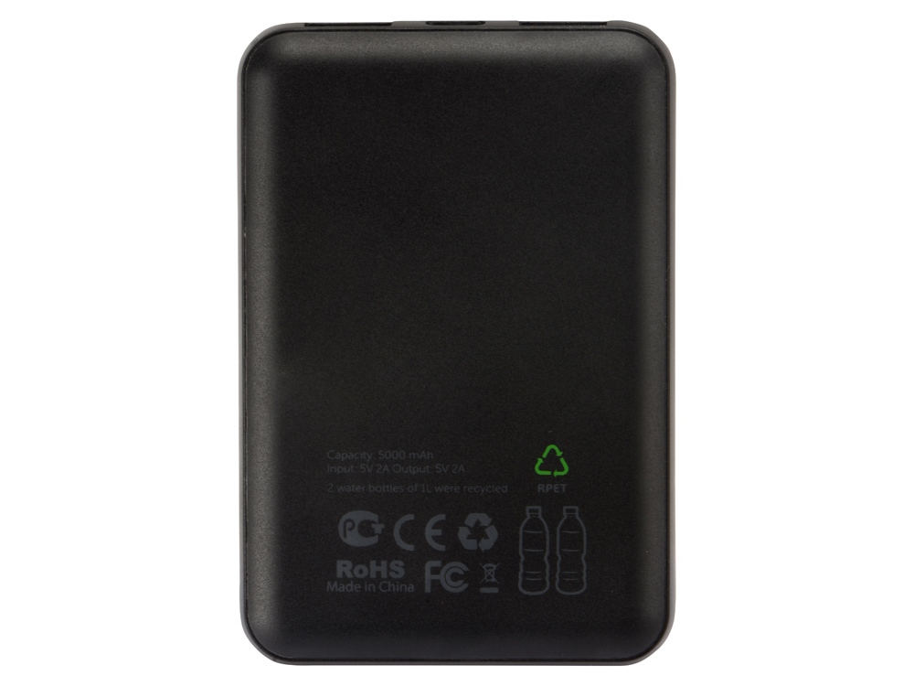 картинка Портативное зарядное устройство из rPET Reborn, 5000 mAh, серый от интернет-магазина сувениров и бизнес-подарков Gifts-Moskva.RU г. Москва