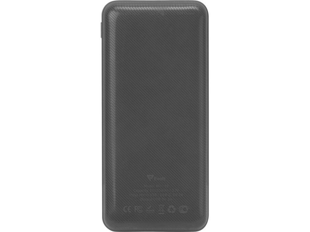 картинка Внешний аккумулятор Evolt Mini-10, 10000 mAh, серый от интернет-магазина сувениров и бизнес-подарков Gifts-Moskva.RU г. Москва