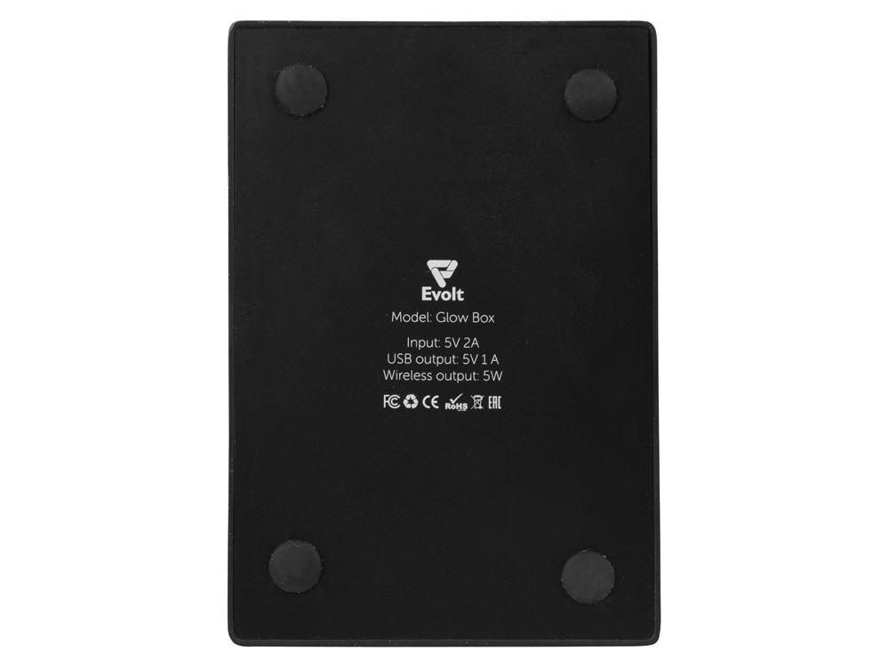 картинка Беспроводная зарядка-подставка с подсветкой Glow box, черный от интернет-магазина сувениров и бизнес-подарков Gifts-Moskva.RU г. Москва