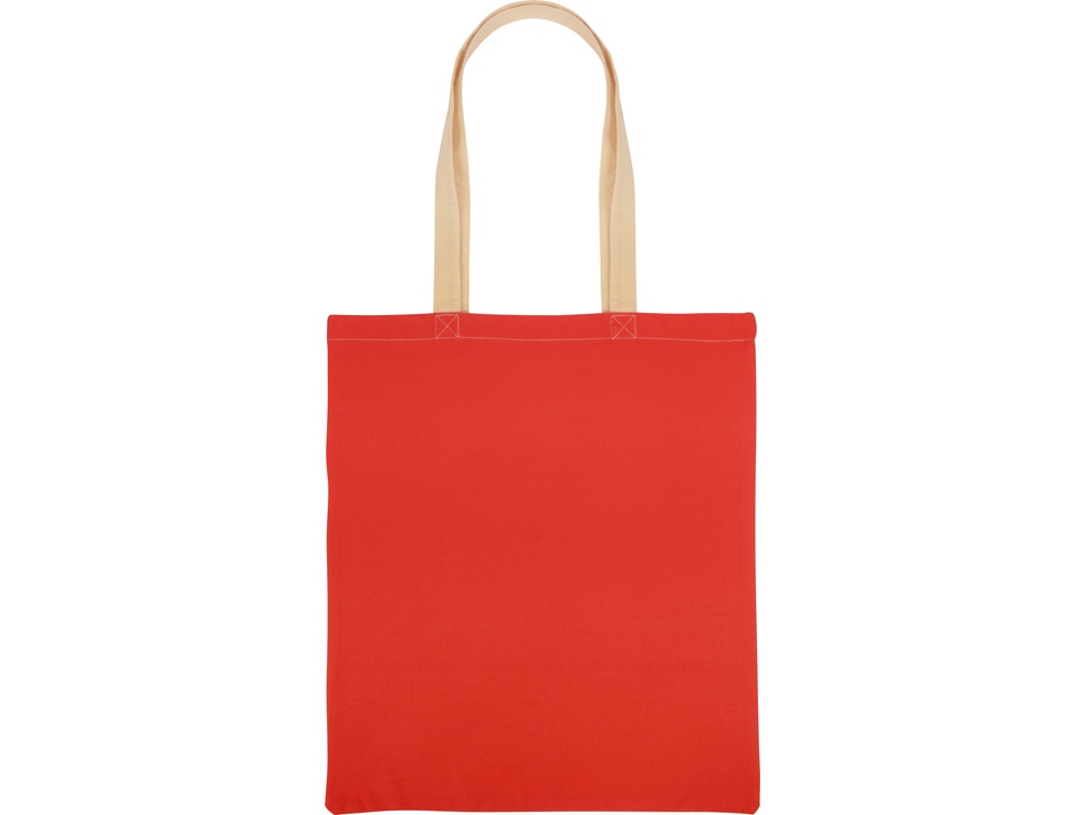 картинка Сумка для шопинга Twin двухцветная из хлопка, 180 г/м2, красный/натуральный от интернет-магазина сувениров и бизнес-подарков Gifts-Moskva.RU г. Москва
