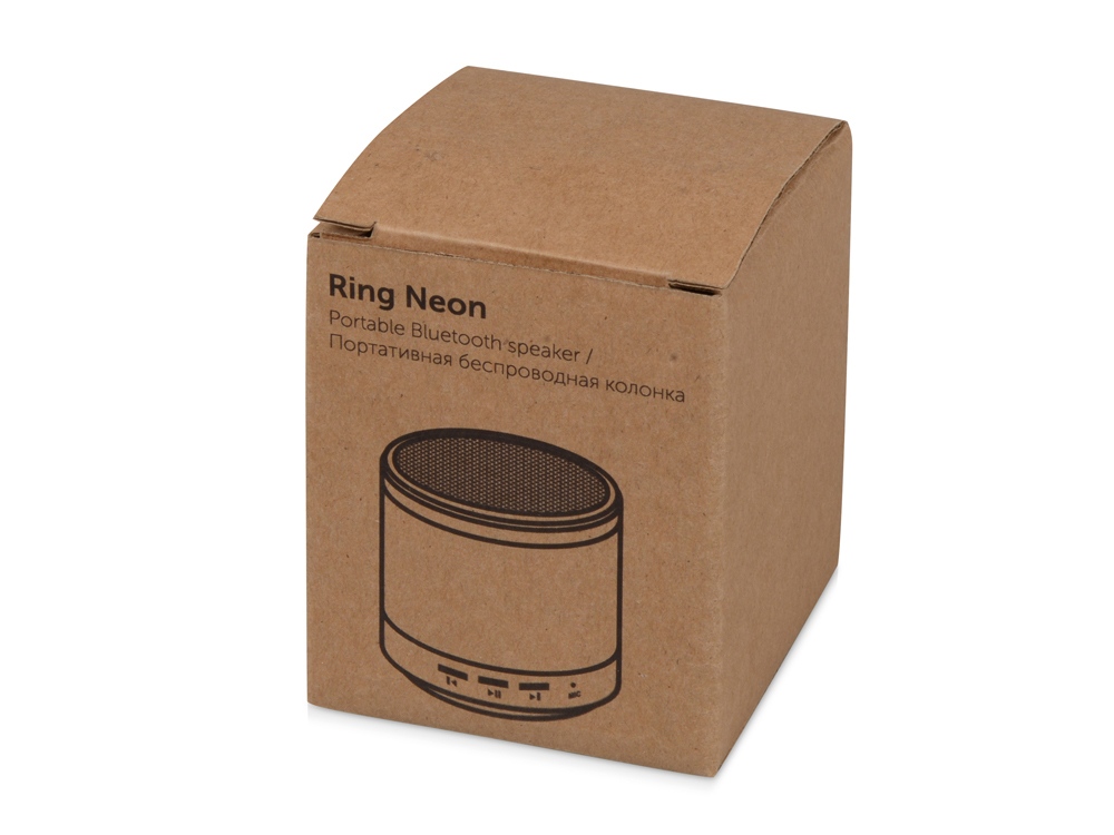 картинка Портативная колонка Ring neon с белой подсветкой корпуса, серебристый от интернет-магазина сувениров и бизнес-подарков Gifts-Moskva.RU г. Москва