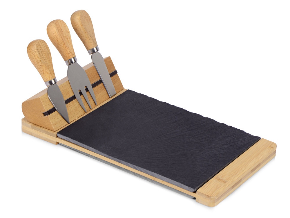 картинка Набор для сыра из сланцевой доски и ножей Bamboo collection Taleggio от интернет-магазина сувениров и бизнес-подарков Gifts-Moskva.RU г. Москва