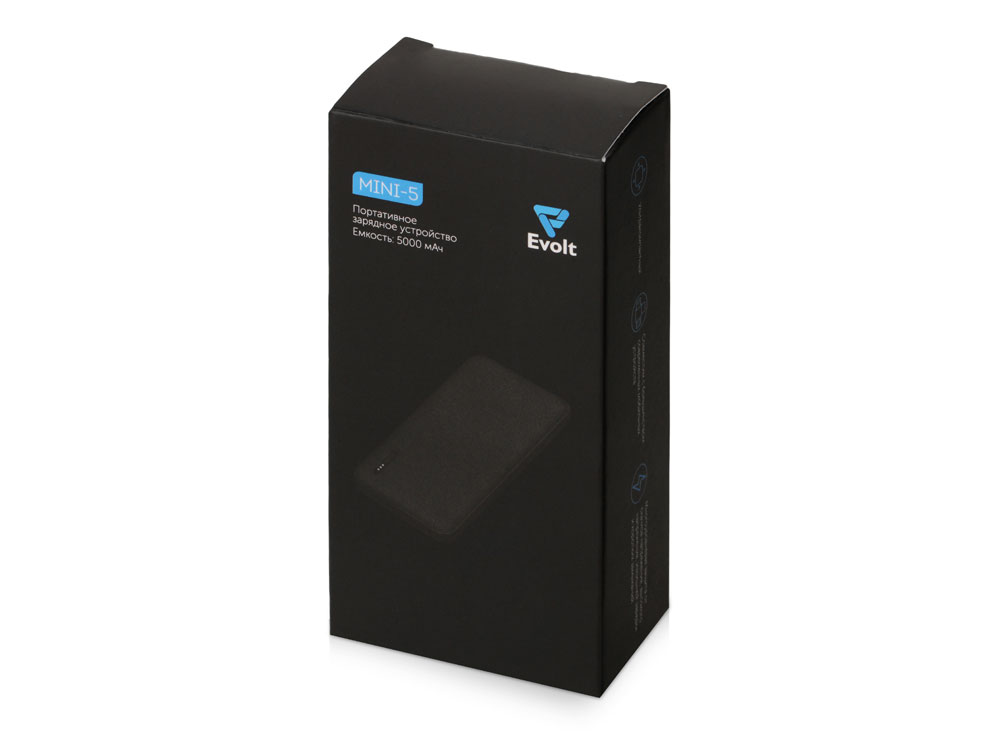 картинка Внешний аккумулятор Evolt Mini-5, 5000 mAh, серый от интернет-магазина сувениров и бизнес-подарков Gifts-Moskva.RU г. Москва
