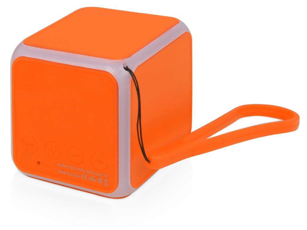 картинка Портативная колонка Cube с подсветкой, оранжевый от интернет-магазина сувениров и бизнес-подарков Gifts-Moskva.RU г. Москва